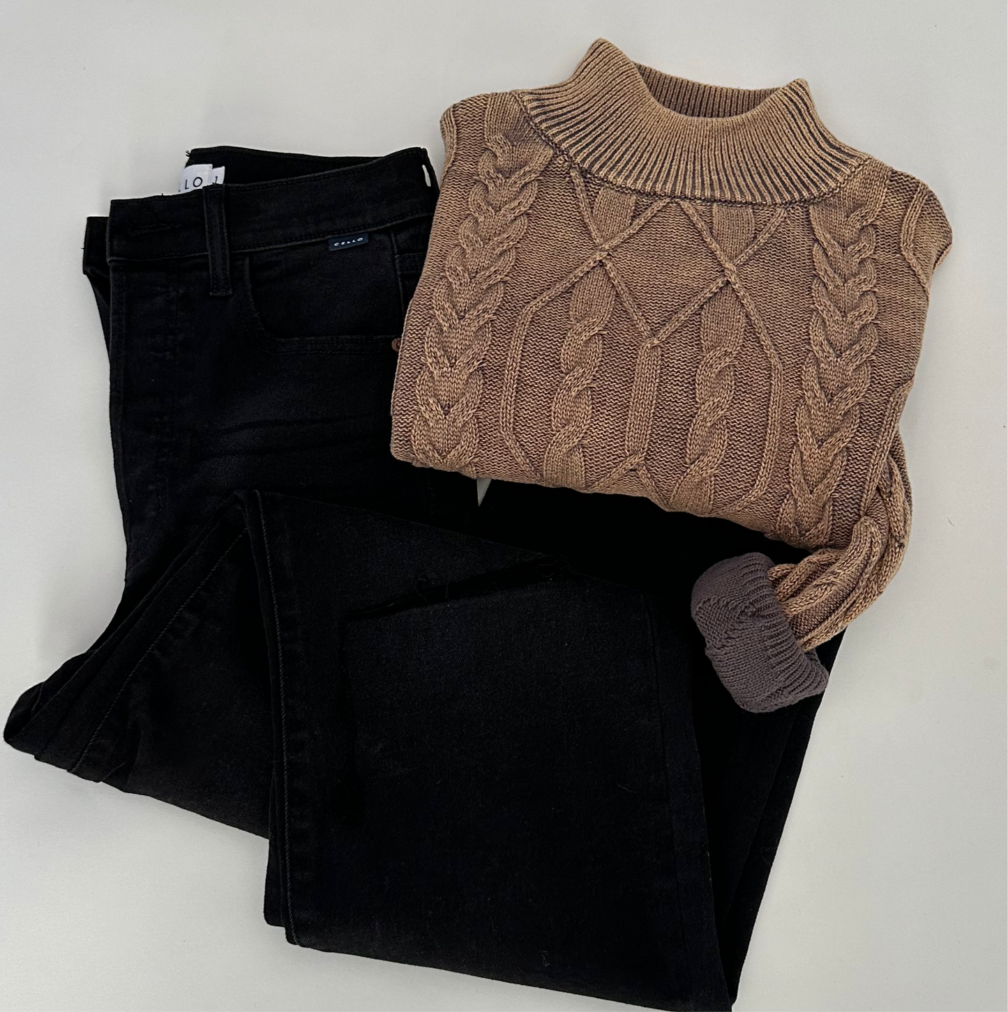 Mineral Wash Cable Knit Sweater