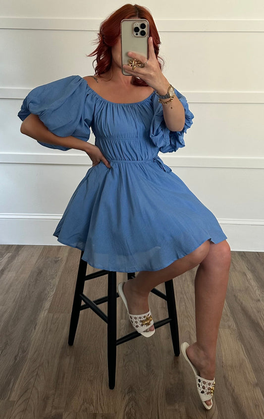 Elizabeth Bubble sleeve mini dress