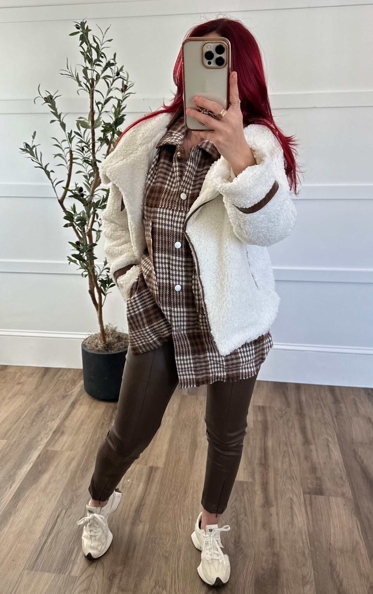 Camel Plaid Shacket