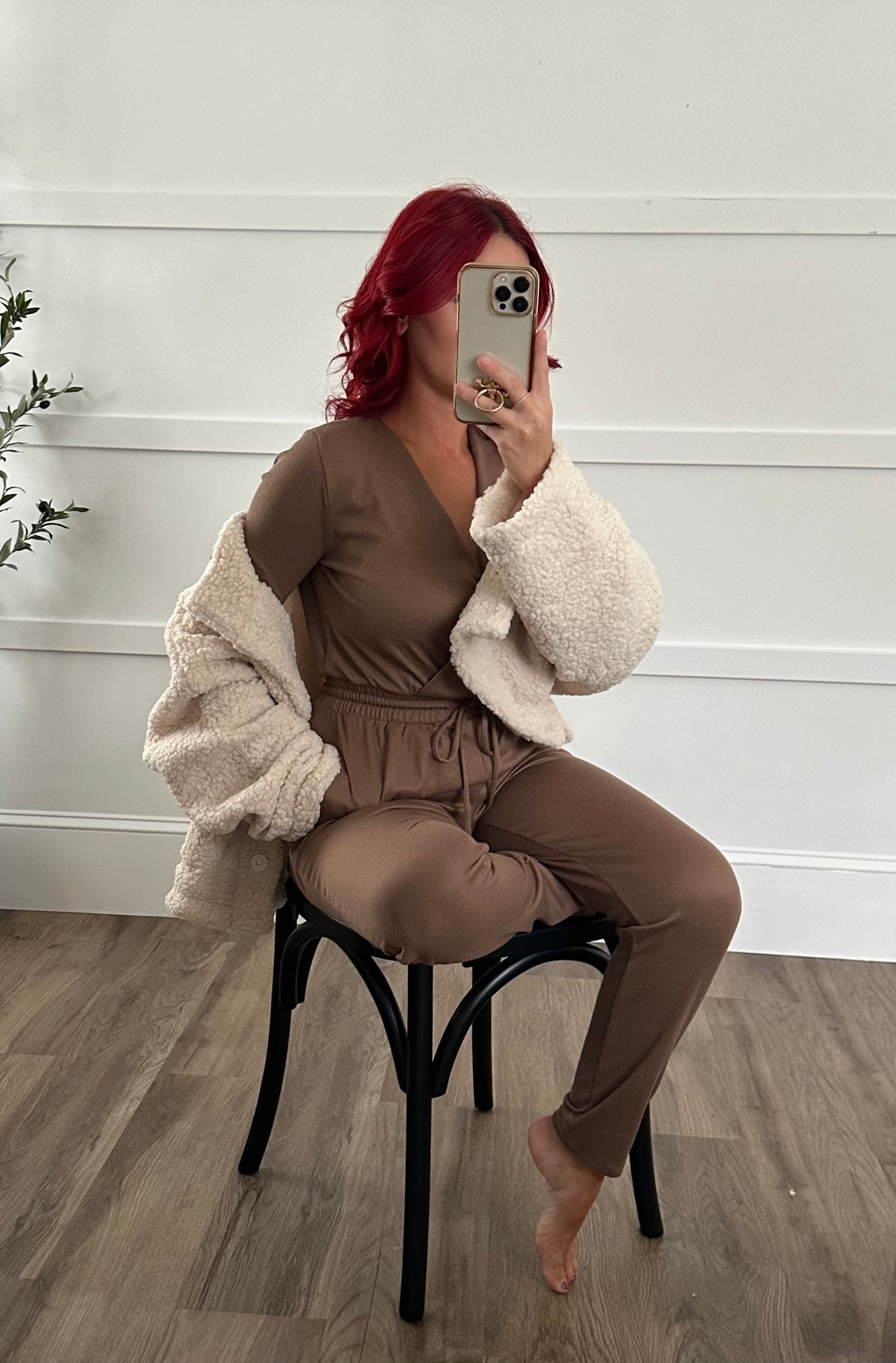 Tan Marta Tie Waist Jumpsuit